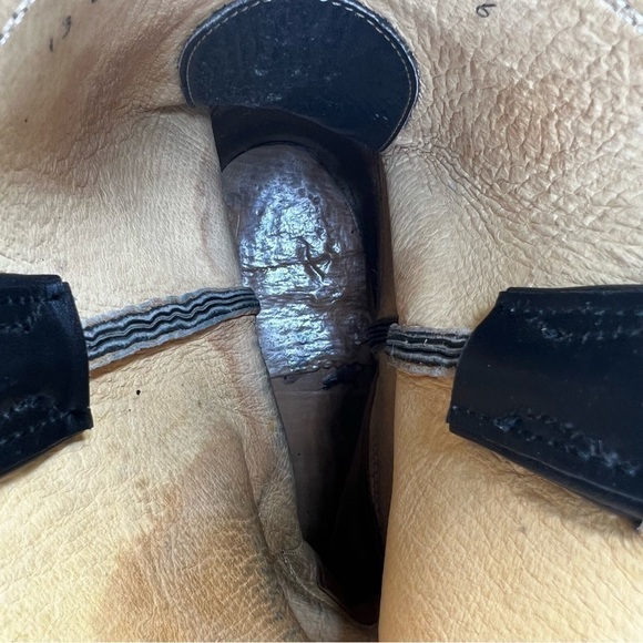 Justin Boots Ropers Collection Black Kipskin Western Boots - Picture 14 of 15